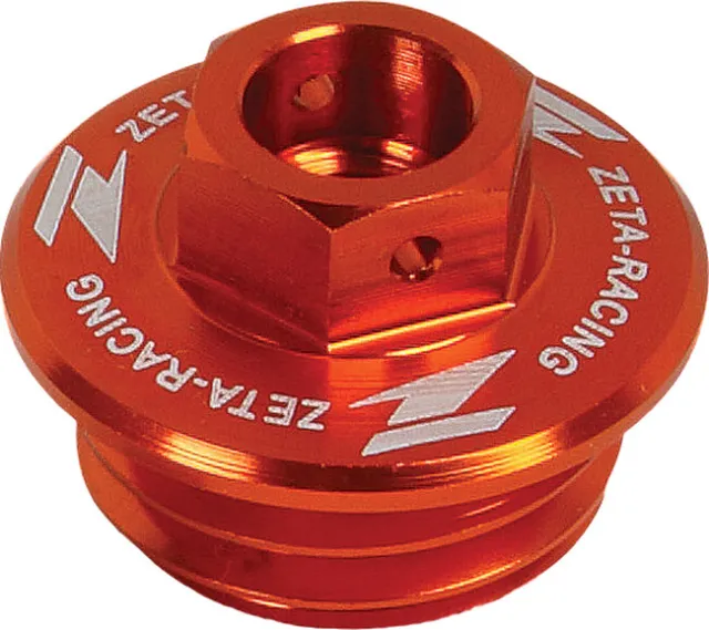 Orange Billet Oil Filler Plug w/ Safety Wire Holes Zeta ZE89-2416