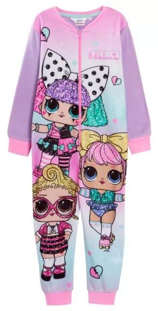 LOL Surprise Dolls All In One Girls Fleece Pyjamas Luxury Kids Warm Fleece Pjs