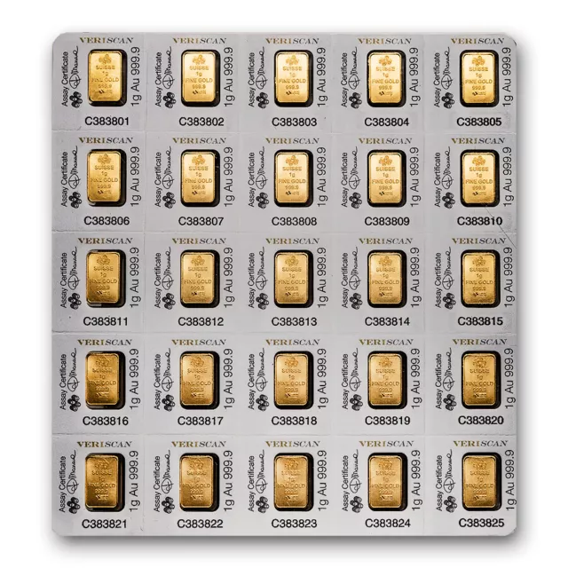 25x1 gram Gold Bar PAMP Suisse Multigram+25 (In Assay) 2
