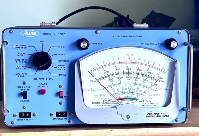 ALLIED A-1707 PORTABLE Auto Engine Analyzer Manual Schematics Tune Up ...
