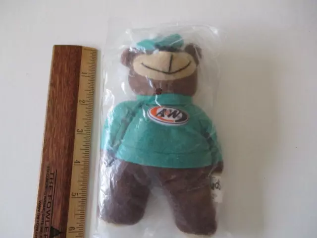 A&W 1998 Teal Bear Plush Stuffed Vintage Toys 6.5” NEW SEALED PKG FREE SHIPPING