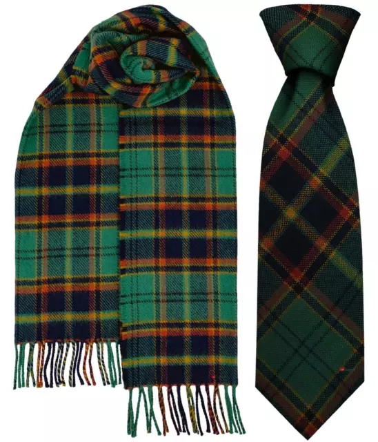 Mens Scarf & Tie Gift Set Irish County Antrim Tartan Plaid