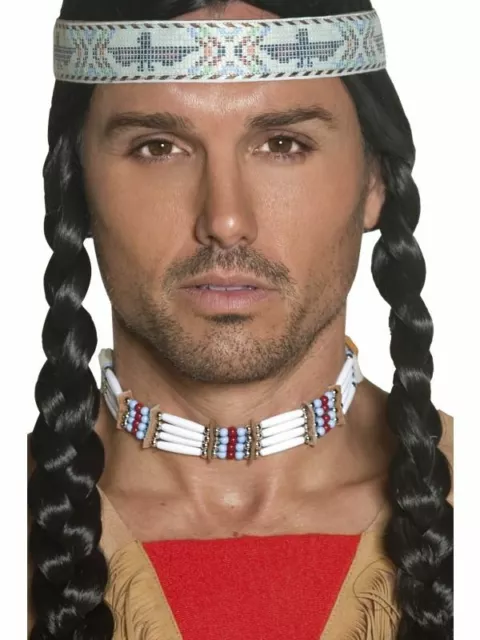 Nativi Americani Strozzatore Adulti Costume Wild West Rosso Indiano Collana