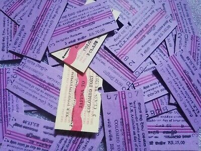 Used Sri Lanka Different 10 Railway Train Tickets For Collectors Old Edmonson