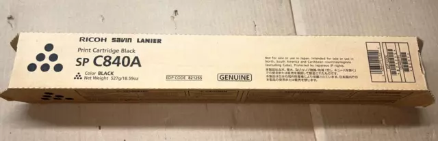 Genuine Ricoh Savin Lanier 821255 Black Toner for SP C840DN / SP C842DN