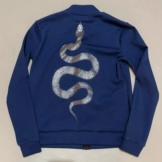 UltraCor Full Zip Long Sleeve Snake Logo Yoga Exercise Jacket Women XS Navy Blue