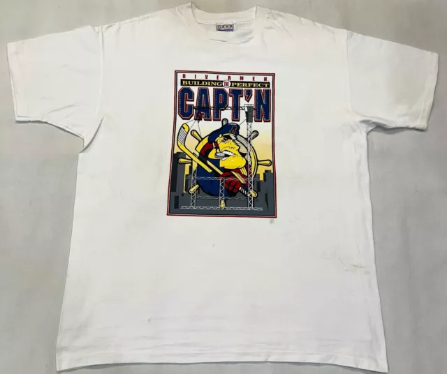Vintage Gear For Sports AHL Peoria Rivermen Hockey T-Shirt White XXL Tee USA