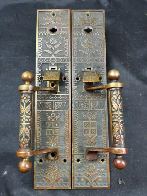 Stunning Victorian Eastlake Sargent Bronze Store / Commercial Mansion Door Pulls