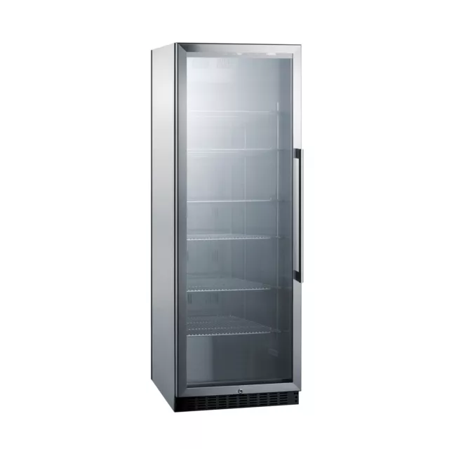 Summit SCR1401LHCSS 24" One Section Beverage Center with Left Hinged Glass Do...