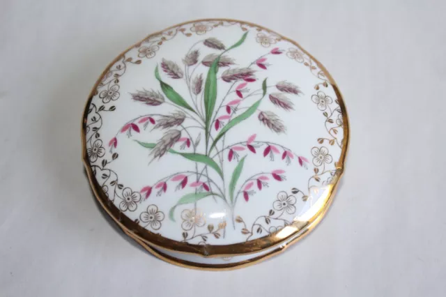 Bonbonnière en porcelaine de Limoges époque Art déco, marquée GID, brin de blé