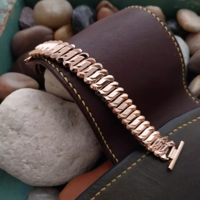 12k Rose Gold Filled Short Expansion Marvel nos 1940s Unused Vintage Watch Band