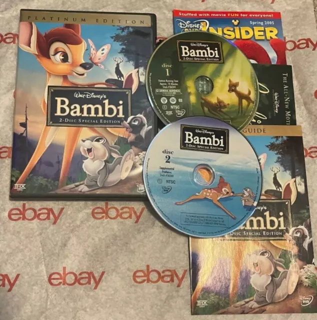 Bambi (DVD 1942 2-Disc Set, Special Edition/Platinum Edition) + Insert! Disney