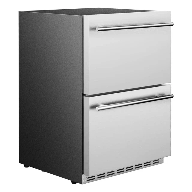 24 INCH UNDER Counter Refrigerator Stainless Steel Double Drawer
