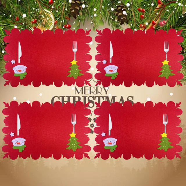 4 Pcs Weihnachten Tischset Tischsets Für Das Weihnachtsessen Rutschfeste Urlaub