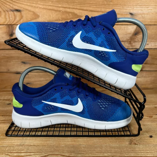 NIKE Free RN Shoes Womens Size UK 4 Blue Deep Royal Running Gym Trainers 2017 GS 2