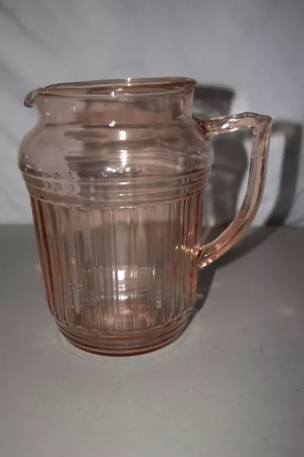 Vintage Depression Glass Pitcher in EXCELLENT condition UNUSUAL apricot color