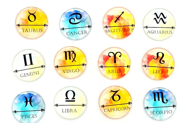 Glas Cabochons Sternzeichen 12 mm 18 mm 20 mm 25 mm  / Sets #95