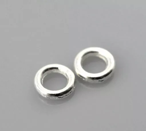 100 pcs Silver Plated Soldered Closed Jump Rings – 4mm – 20 Gauge (0.8mm Thick)