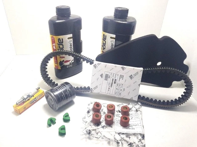 Kit De Mantenimiento Piaggio Beverly 300 RST 4V 2010: Incluye Bujía NGK CR8EKB, Correa Y Rodillos Originales