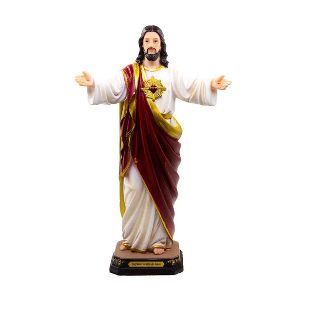 8 INCH SACRED Heart of Jesus Statue Open Arms, Sagrado Corazon de Jesús