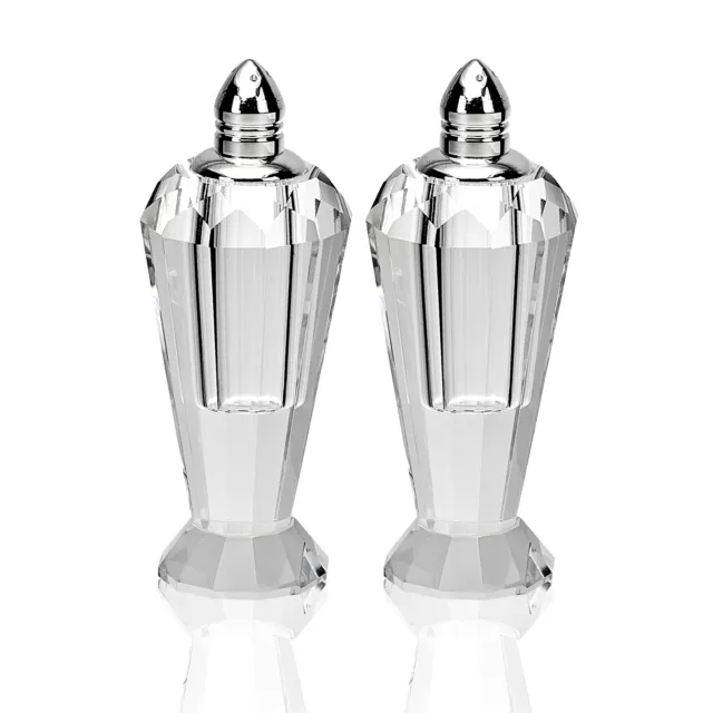 Elegant and Modern Preston Platinum Salt and Pepper Shakers, Set of 2, 4 Inches