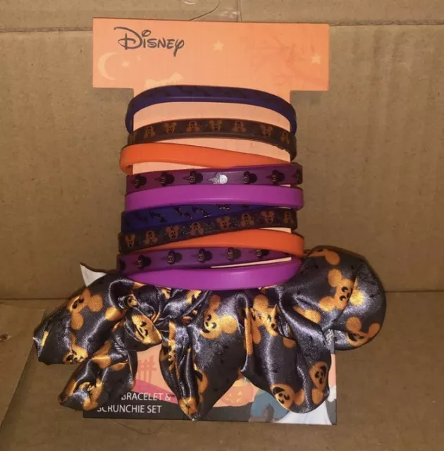 Disney Mickey Mouse Halloween Hair Scrunchie Set New