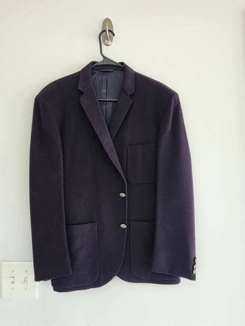 VINTAGE NAVY ALEXANDRE GOLD METAL BUTTON BLAZER JACKET  42S cashmere sport coat