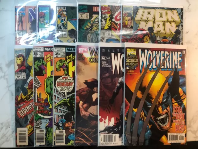 Marvel Comics Lot of 12. Wolverine, Hulk, Iron Man