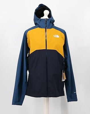 The North Face Stratos Waterproof Jacket Mens Uk L Blue Yellow Rrp £145 Kl