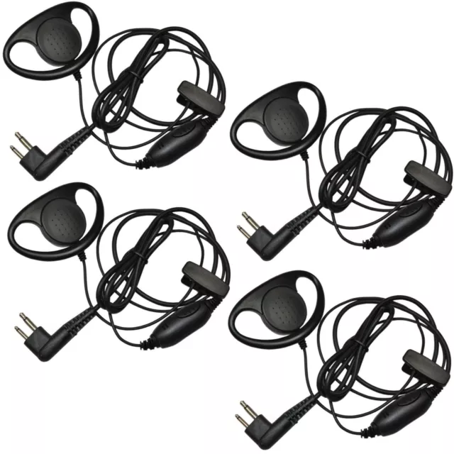 4x HQRP D Forme Oreillette Mains Libres Casque Ptt Microphone pour...