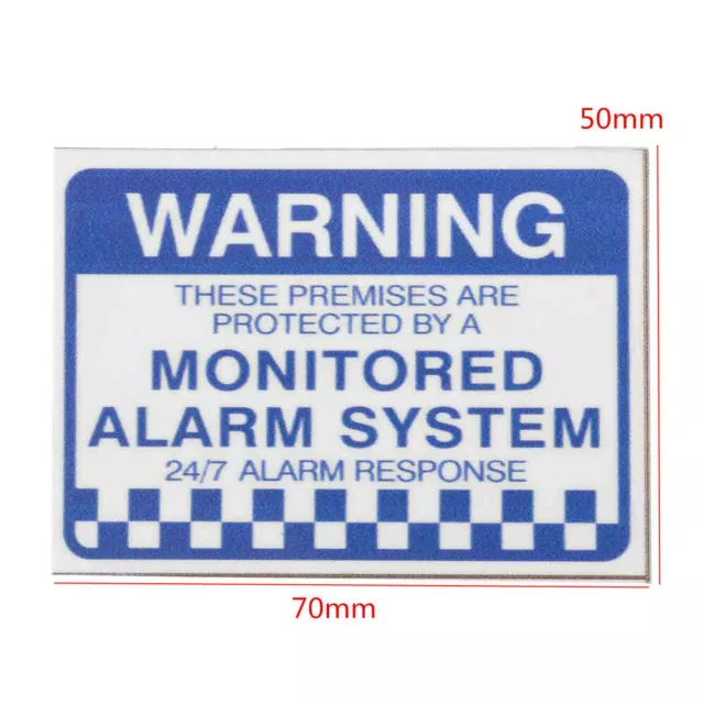 Monitored Alarm System PVC Warning Security Stickers Practical Waterproof