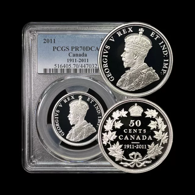 CANADA. 2011, 50 Cents, Silver - PCGS PR70 - Top Pop 🥇 Dollar Centennial, RARE