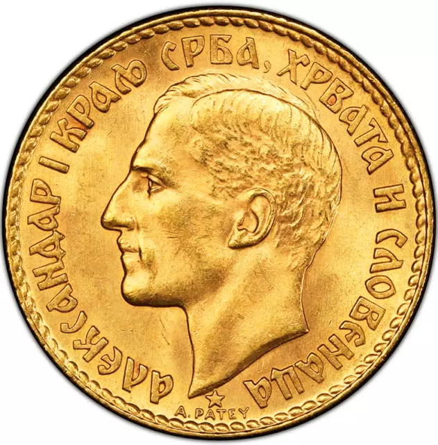 Königreich Jugoslawien 20 Dinara Alexander I. 1925 Gold  vzgl.