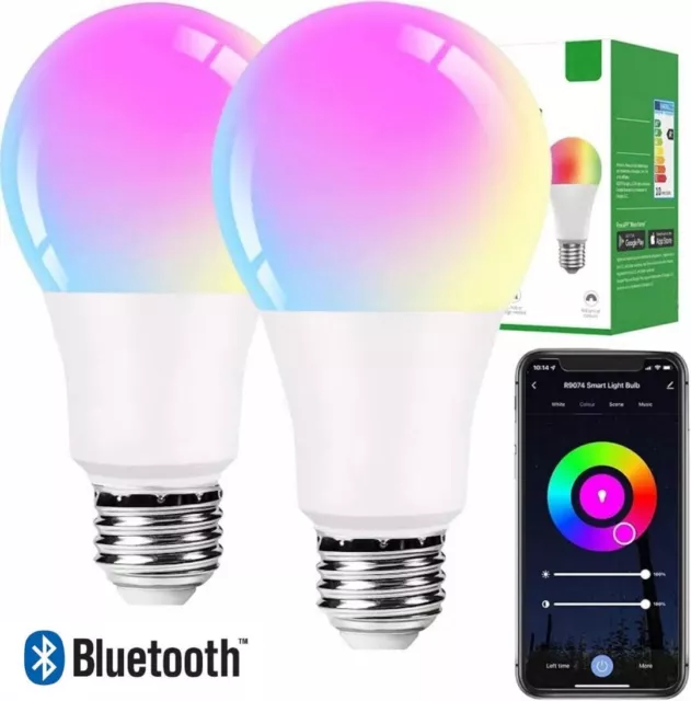 2X LAMPADA LED Rgb+W E27 Bluetooth Smart App Lampadina 16 Colori Ios  Android EUR 16,90 - PicClick IT