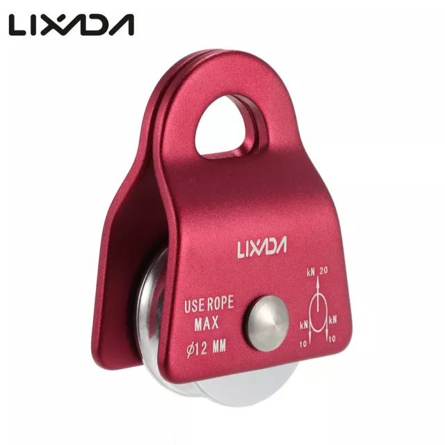 Lixada 20kN Climbing Pulley Bearing Mobile Micro Pulley For Outdoor Activity