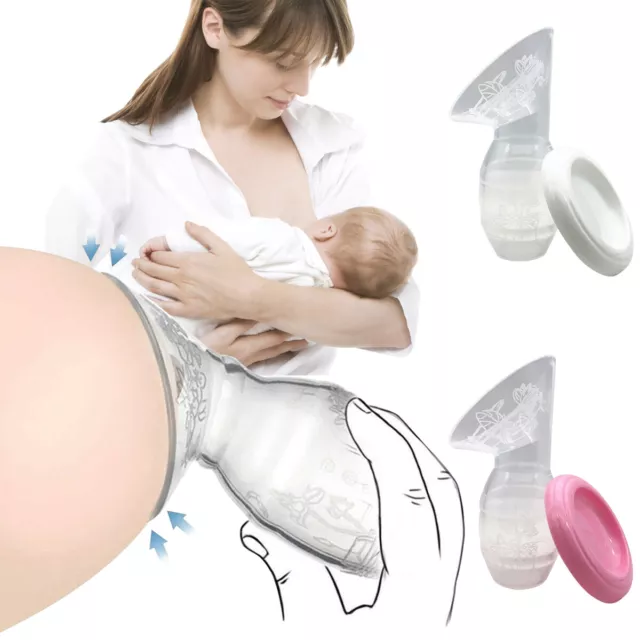 Manual Breast Pump Silicone Baby Breastfeeding Milk Saver Suction Bottle Mom