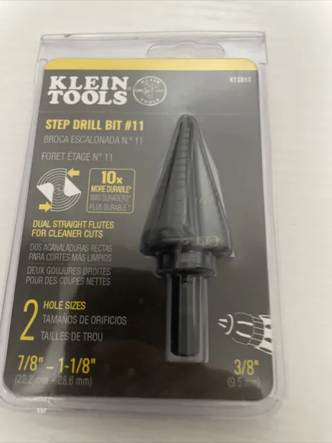 Klein Tools KTSB11 Double Fluted Step Drill Bit #11