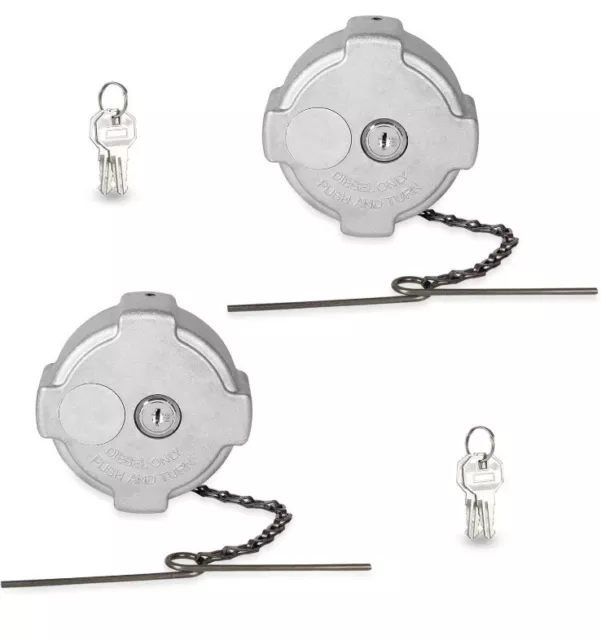 Wztepeng 1/4 Quarter Turn Locking Diesel Fuel Gas Cap w Keys 2PK Freightliner B4