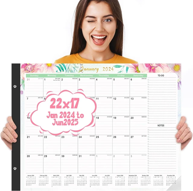 LARGE DESK CALENDAR 20242025 18 Month Calendar Jan 2025 Jun 2025