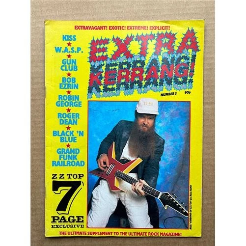 ZZ TOP EXTRA Kerrang Magazine 1984 Billy Gibbons Cover Uk