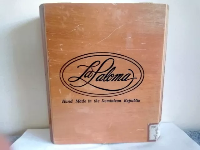 Vintage La Paloma Empty Wooden Cigar Box Churchill