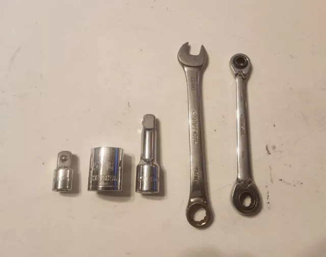 Husky Tools Lot 1/2” Drive 3" Ext 15/16" 12pt Socket  Adapter Box  Combo Wrench