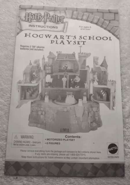 HARRY POTTER HOGWARTS SCHOOL PLAYSET Instructions Instruction Manual