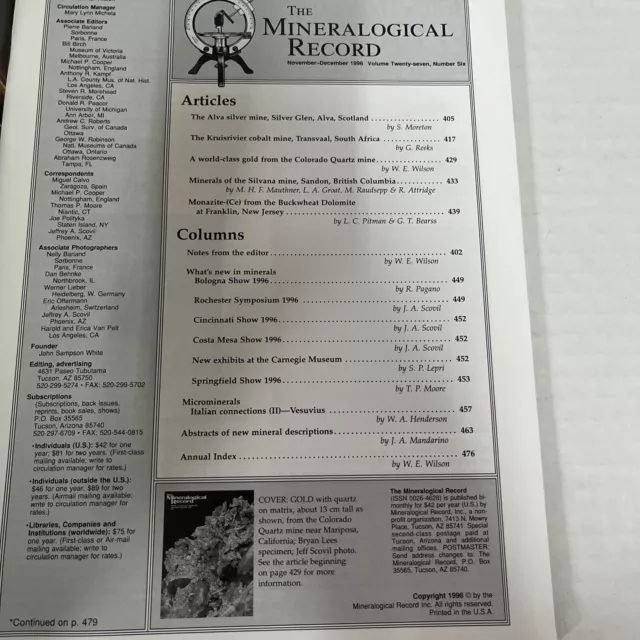 The Mineralogical Record Magazine Vol 27- Number 6- Sep-Oct 1997 2