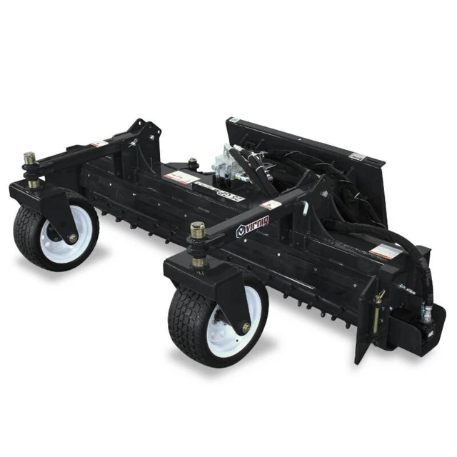 Virnig Skid Steer Landscape Rake,Hydraulic Angle,Direct Drive,90" Set ForMustang