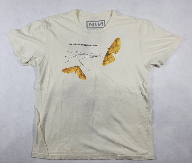 Nine Inch Nails NIN  The Downward Spiral Shirt Classic White Unisex Large EUC