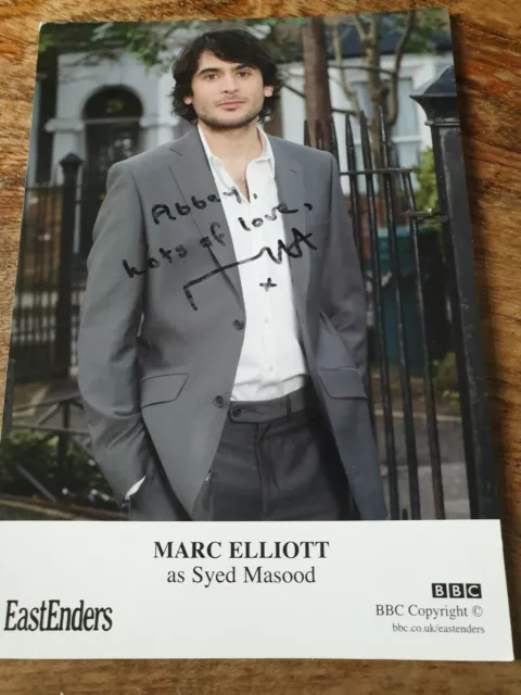 BBC EastEnders Syed Masood Hand Signed Cast Card Marc Elliott Autograph