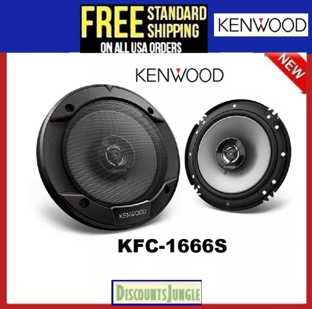 Kenwood 6.5" 2-Way Round Coaxial Car Speaker with 600W Max Power - KFC-1666S