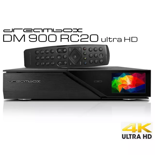 Dreambox DM900 RC20 UHD 4K E2 Linux PVR Receiver schwarz 1x DUAL DVB-S2X MultiSt