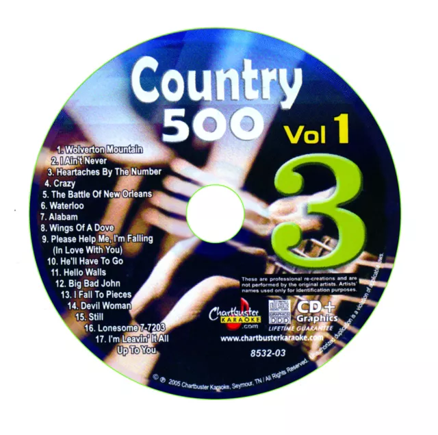 Karaoke Chartbuster Cdg Country 500 Vol.1 Disc Cb8532  Disc #3